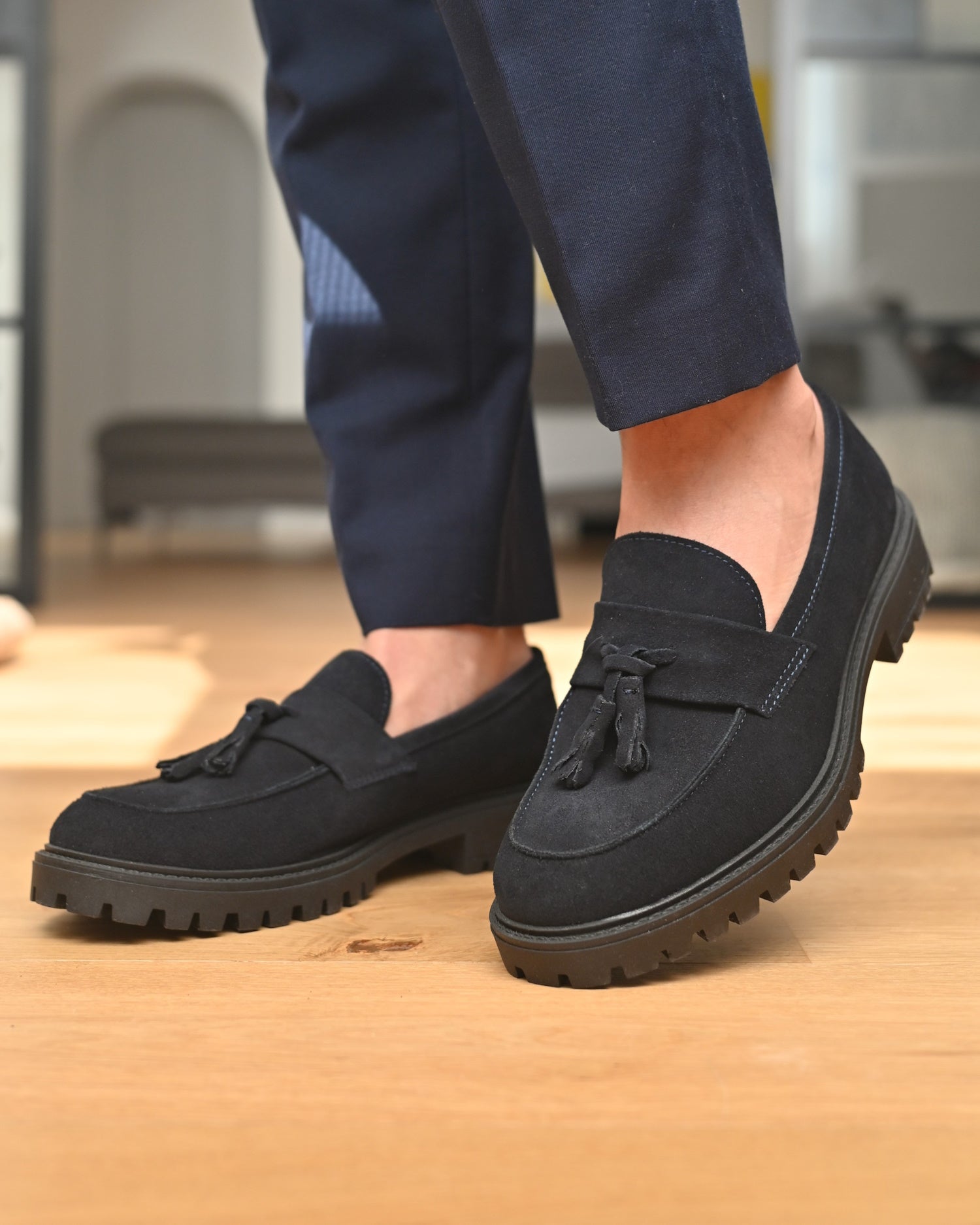 Scarpe Mocassini Uomo Blu Mocassini Blu Con Nappine Mocassini Uomo