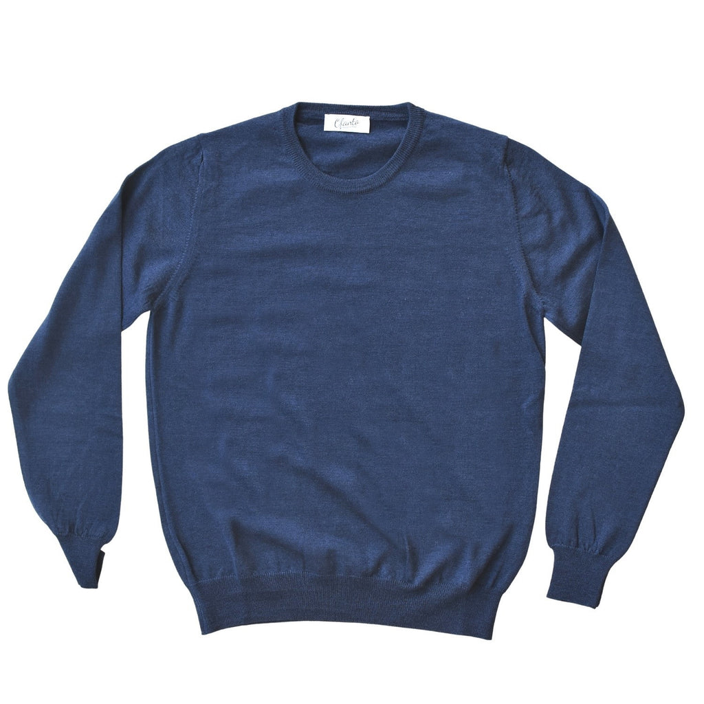 The 100% Merino Italian Pullover - Navy