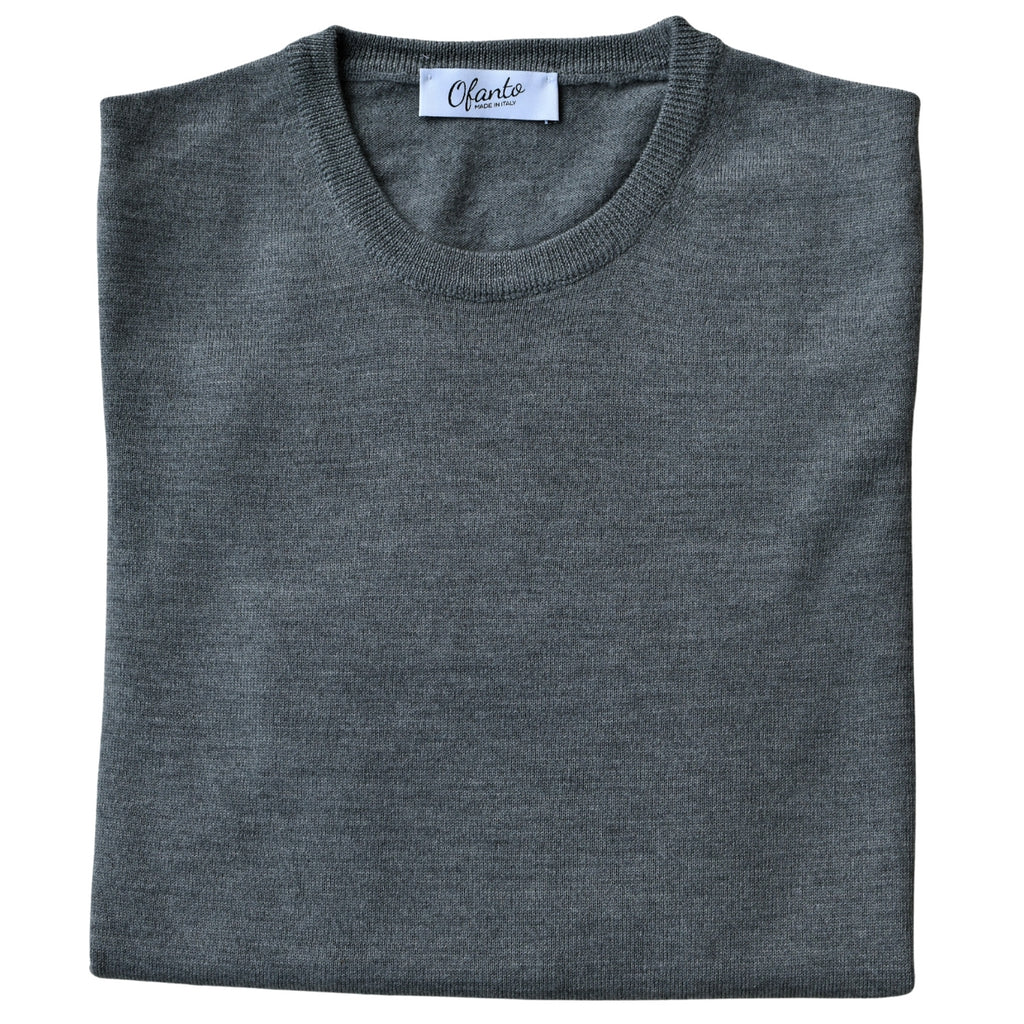 The 100% Merino Italian Pullover - Gray