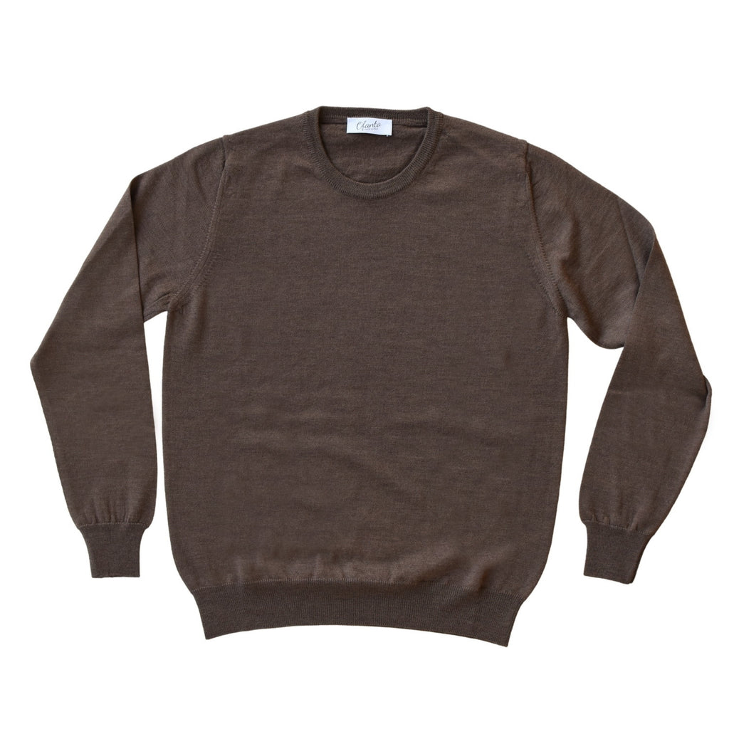 The 100% Merino Italian Pullover - Brown