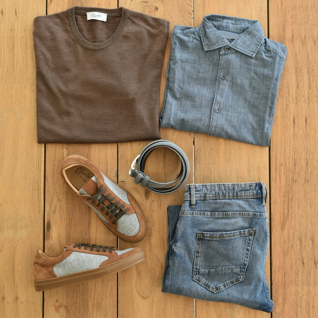 The 100% Merino Italian Pullover - Brown