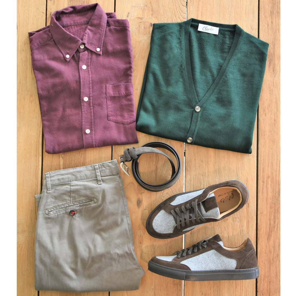 The 100% Merino Italian Cardigan - Green