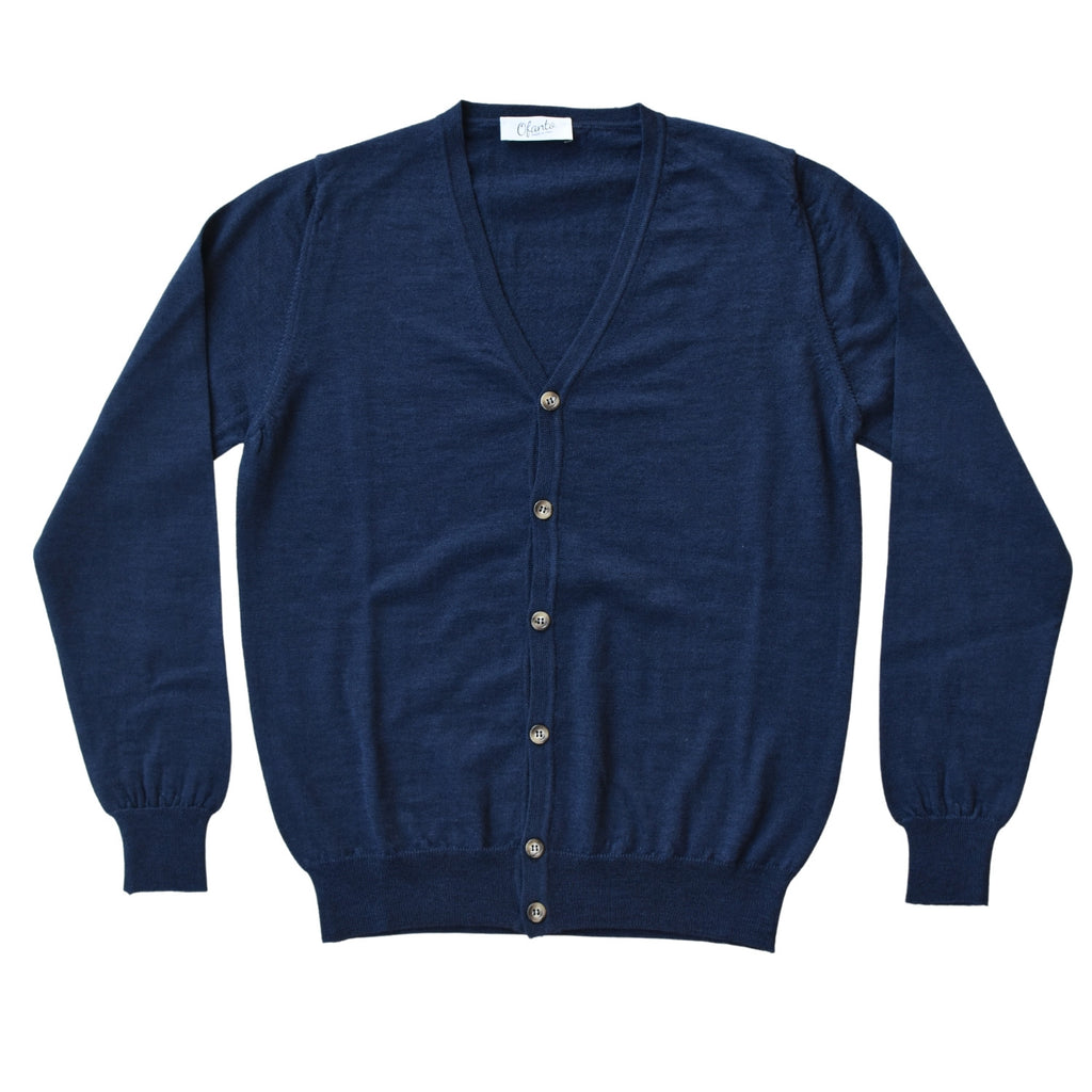 The 100% Merino Italian Cardigan - Navy