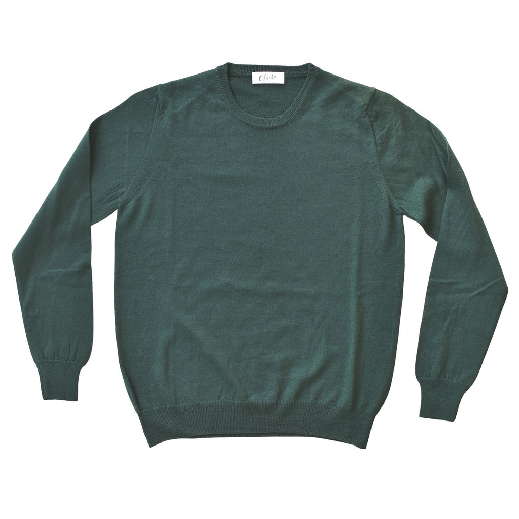 The 100% Merino Italian Pullover - Green