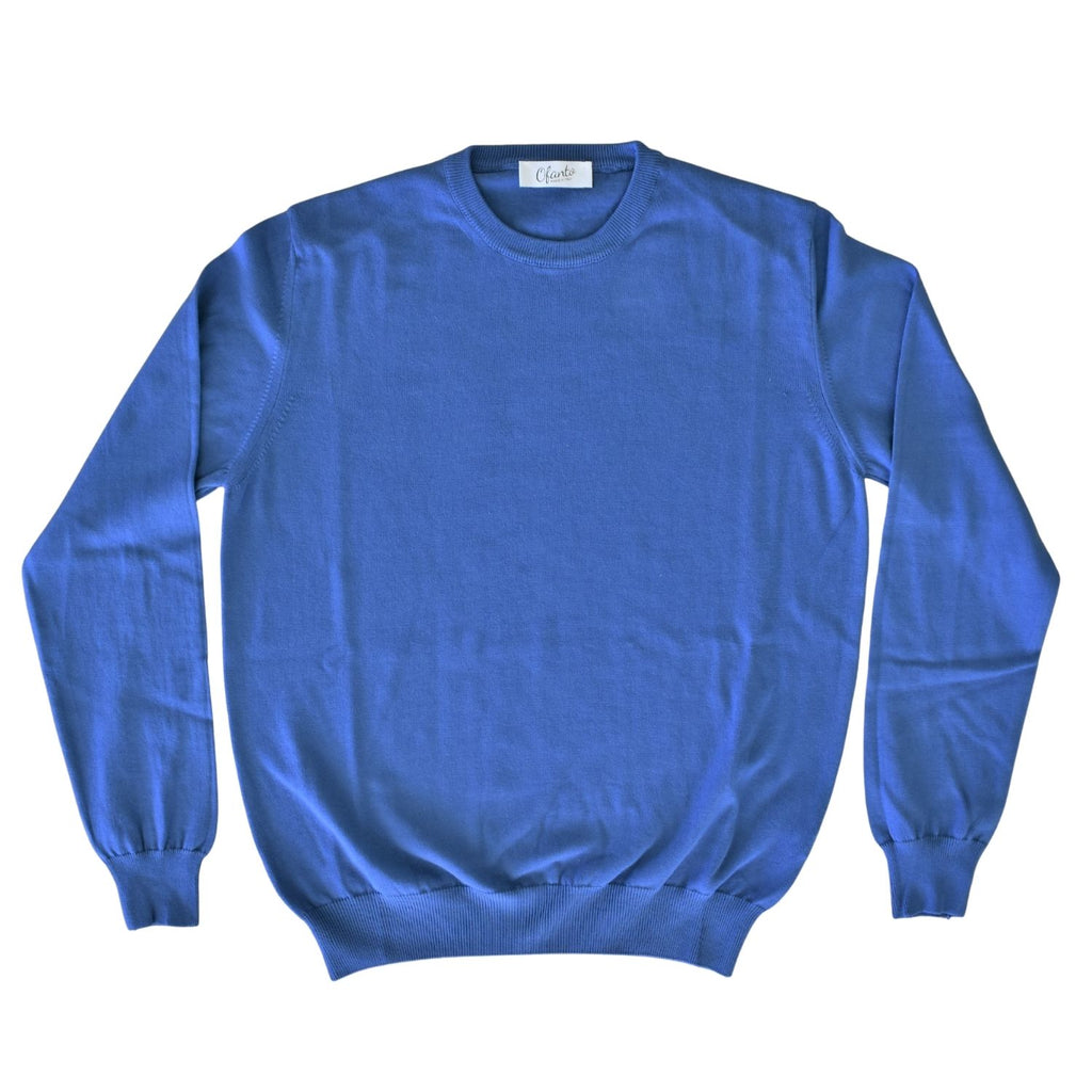 Il Maglioncino in 100% Cotone - Blu Cobalto