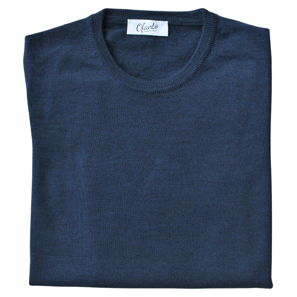 Il Maglioncino in 100% Lana Merino Extrafine - Blu