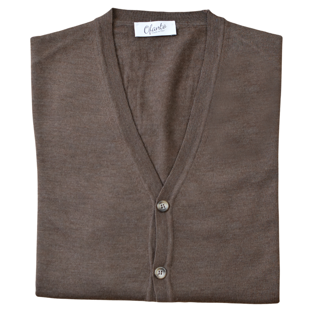 The 100% Merino Italian Cardigan - Brown