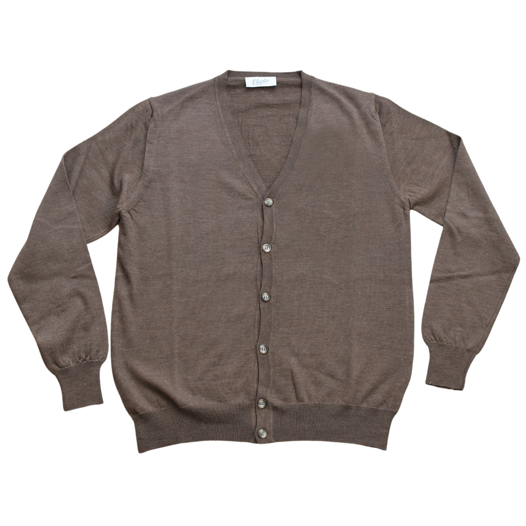 The 100% Merino Italian Cardigan - Brown