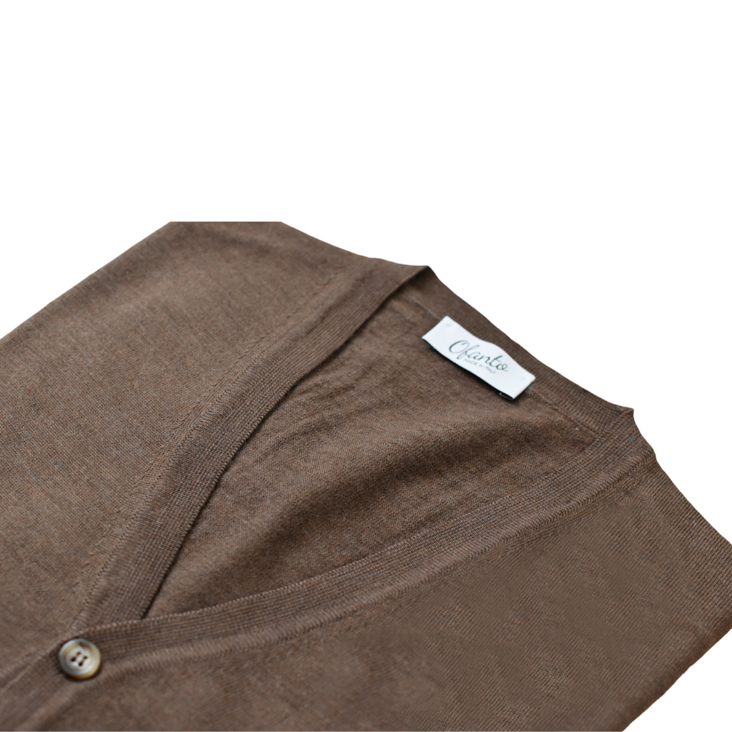 Cardigan Uomo In Lana Merino Extrafine 100% - Maglia Rasata, Tessuto Italiano, Vestibilità Regular - Foto 2