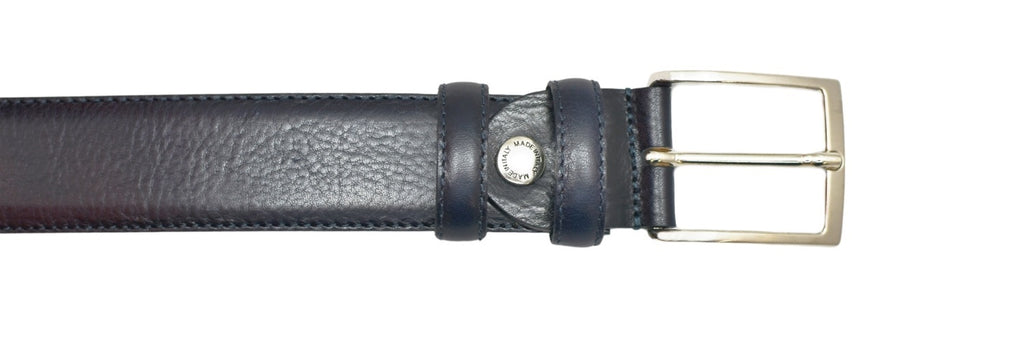 Leather Belt - Navy
