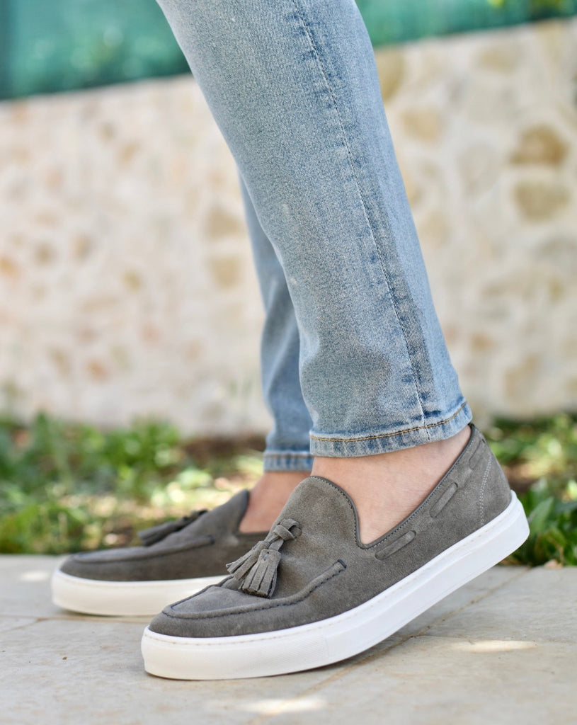 SALINA - Light Gray Suede