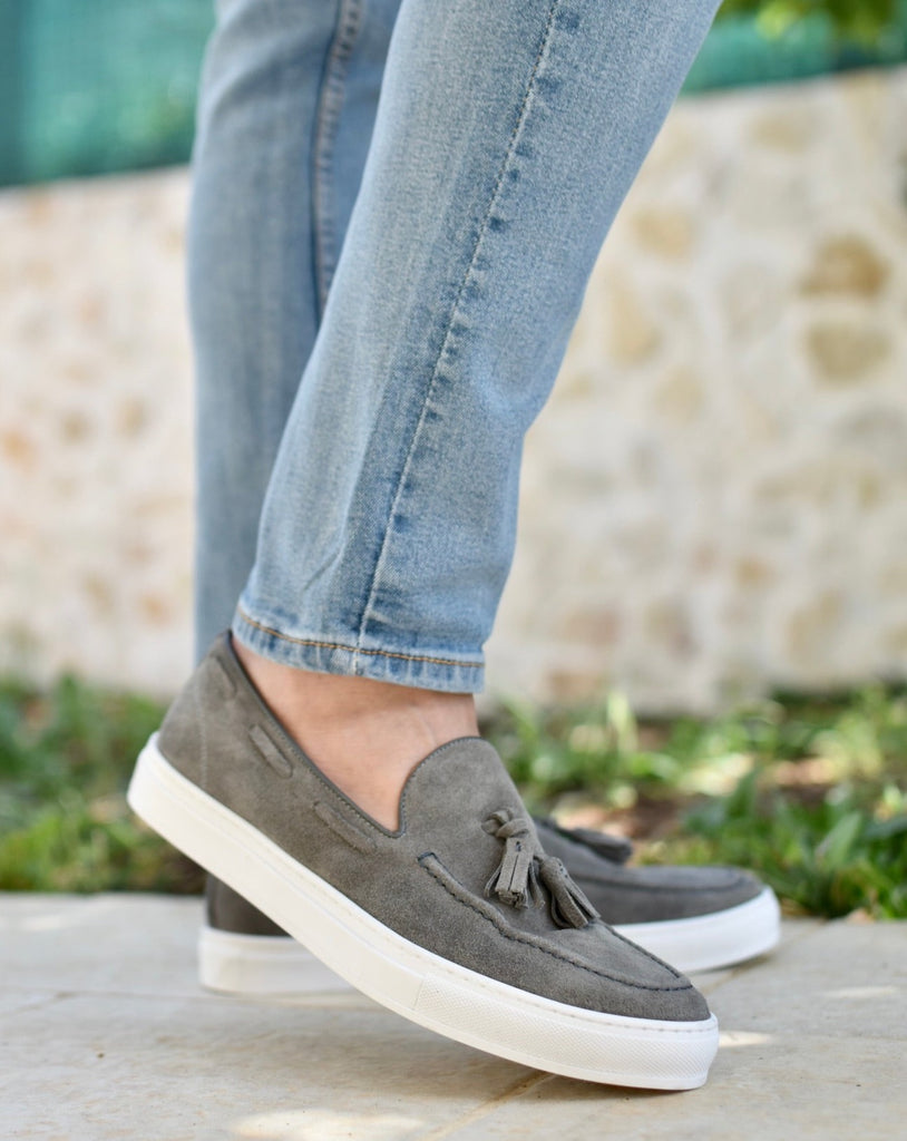 SALINA - Light Gray Suede