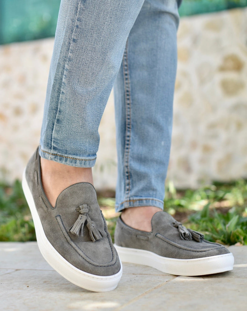 SALINA - Light Gray Suede