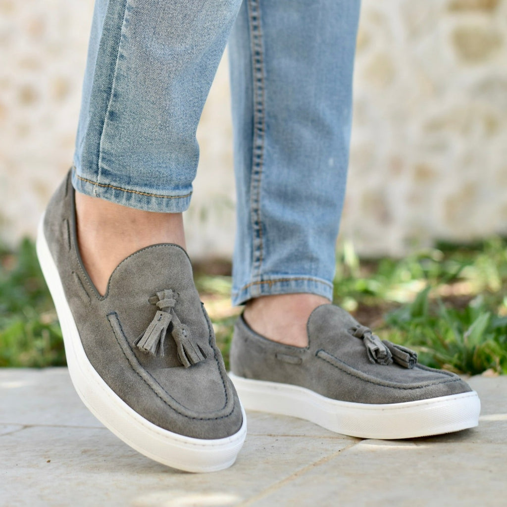 SALINA - Light Gray Suede