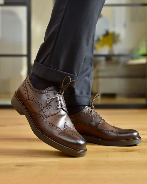 Derby uomo suola gomma store