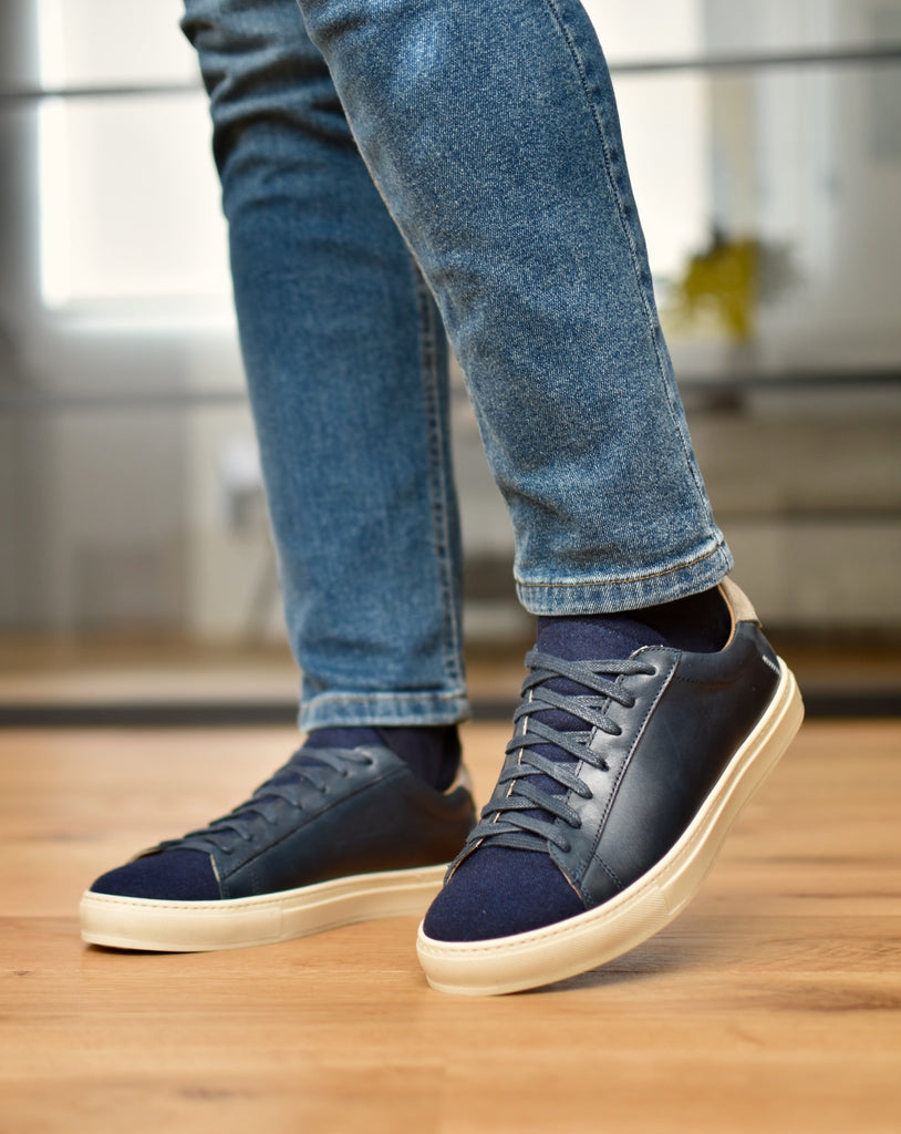 Scarpe da Uomo in pelle o camoscio blu Sportive ed Eleganti
