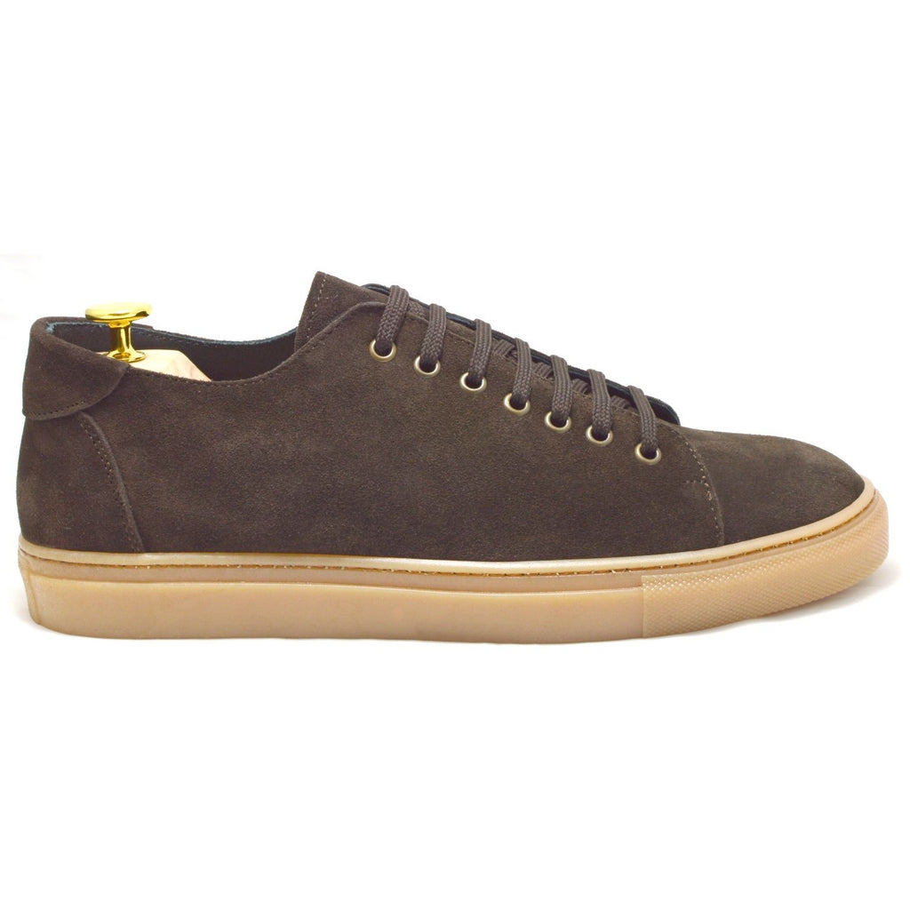 Sneakers Otranto, brown suede, amber sole, made in italy, ofanto italy