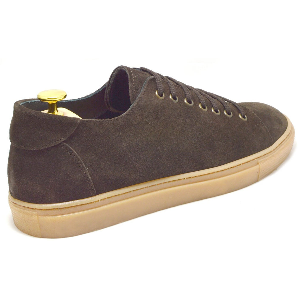 Sneakers Otranto, brown suede, amber sole, made in italy, ofanto italy