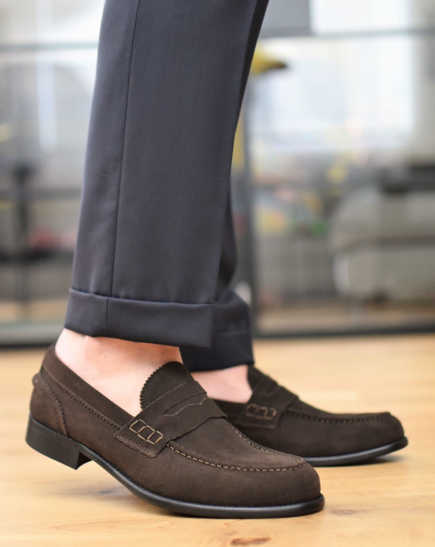 Pelle Scamosciata Tata Scarpe Uomo Mocassini Sneakers Uomo Tata