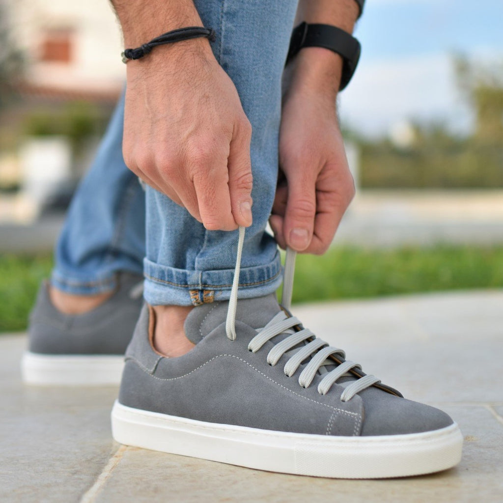 OSTUNI - Light Gray Suede