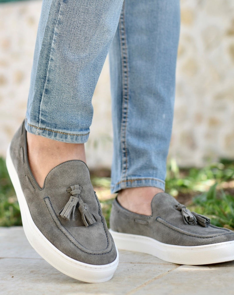 SALINA - Light Gray Suede